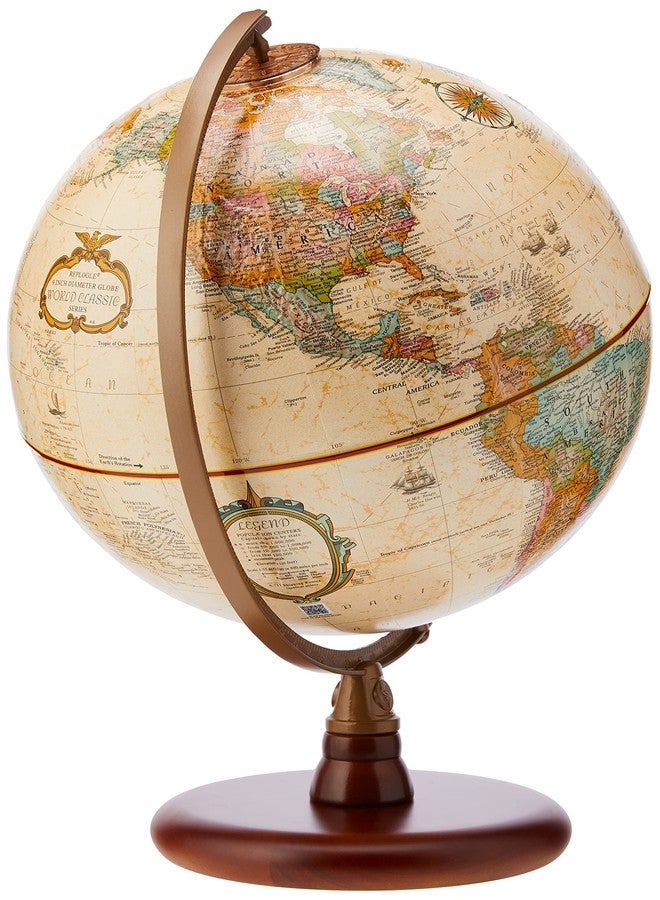 Replogle Globes Quincy Globe, Antique English, 9-Inch Diameter - Image 2